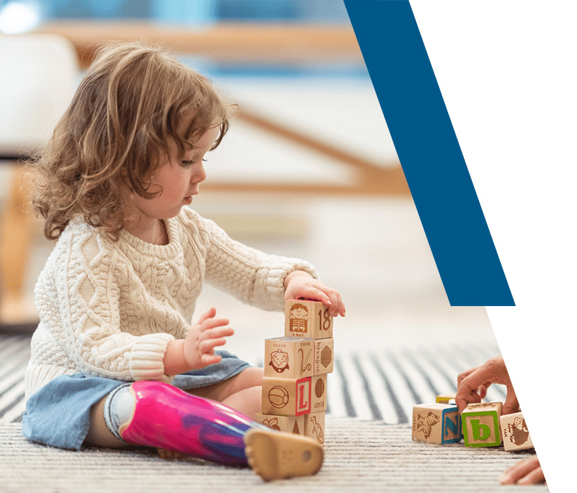 Child playing with blocks