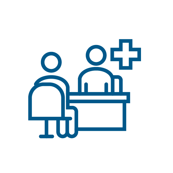 Patient consulting with healthcare professional