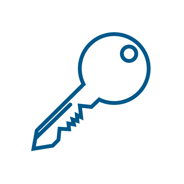 Simple blue key icon design