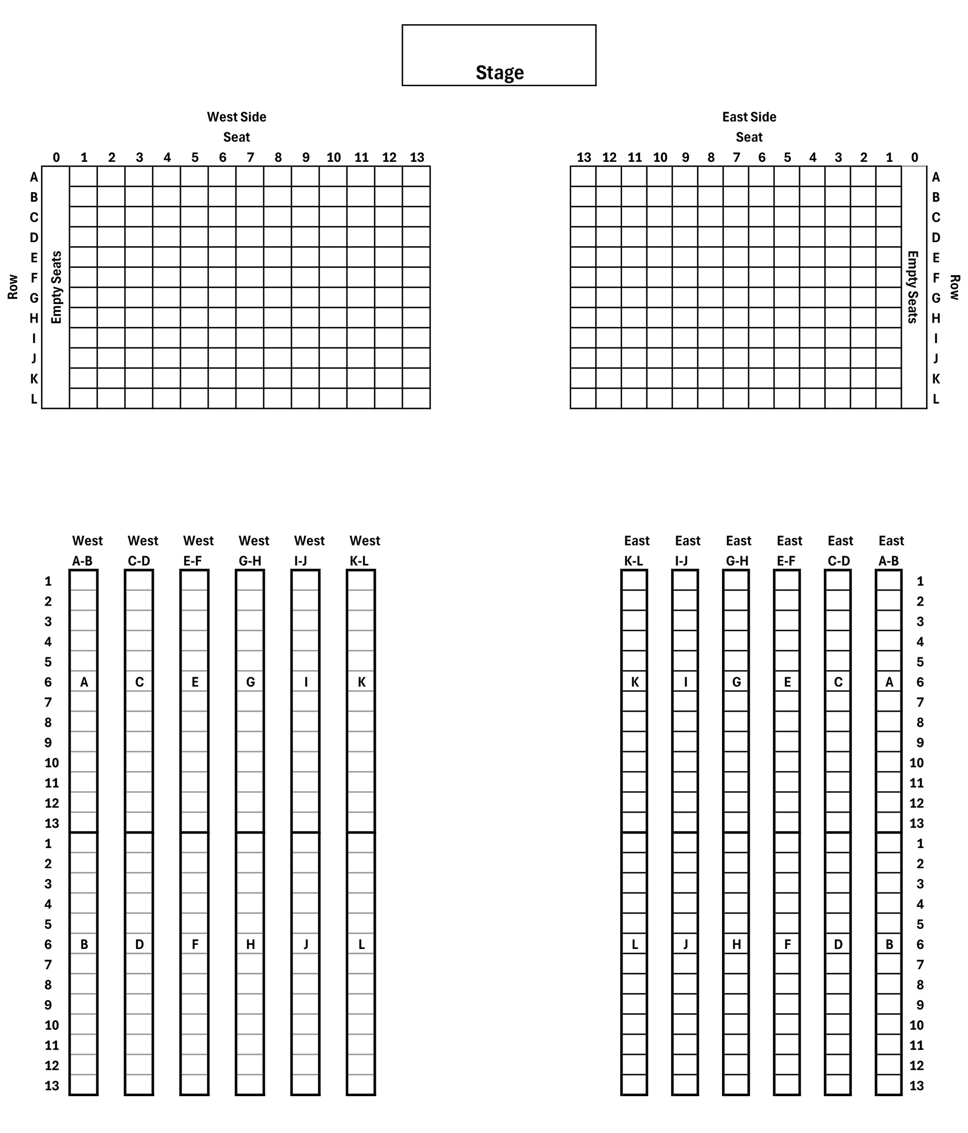 Graduate Seating Assignment Chart