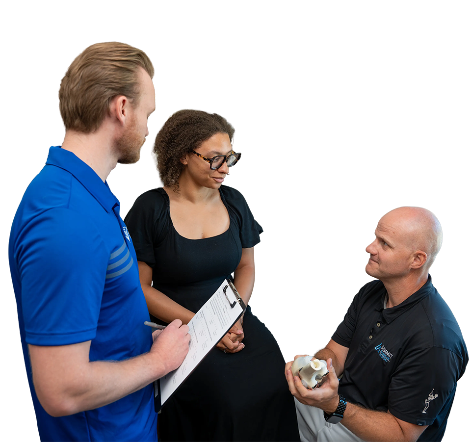 Student talking to a preceptor