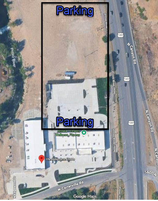 Parking for the Belvedere is behind the building.